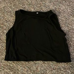 unbranded black linen crop top